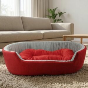 Simple Dog Bed - Brown White